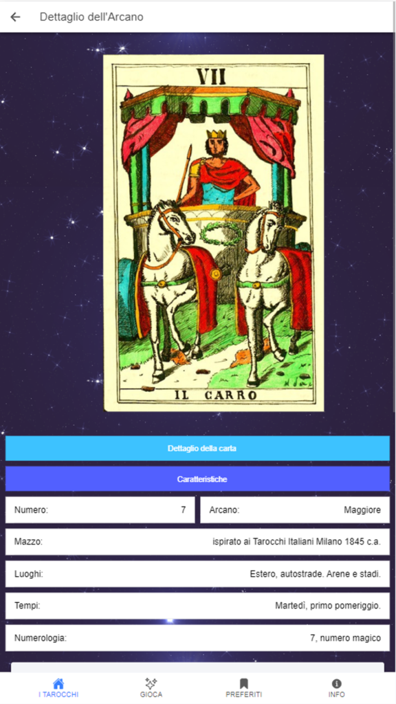 screenshot app i tarocchi di mizar